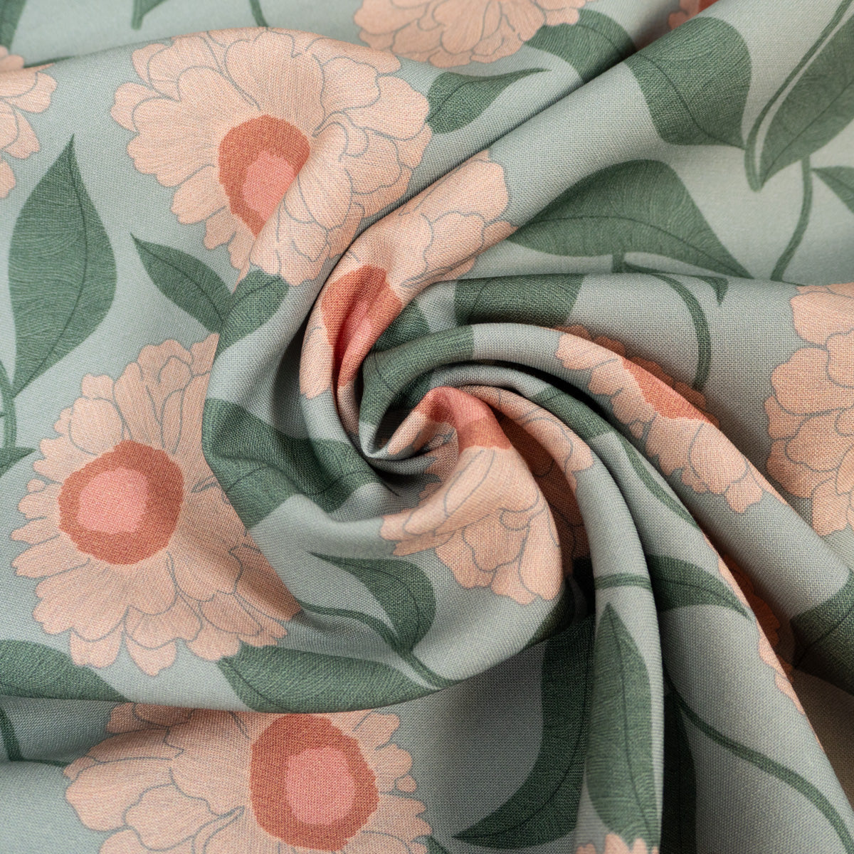 Gros plan sur la viscose fleurie Soft bloom, montrant la fluidité