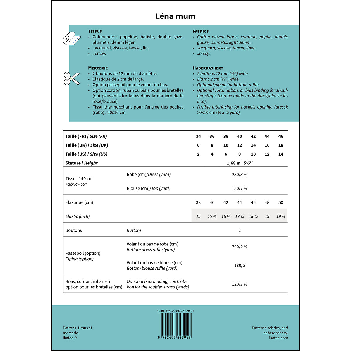 Duo de patron de top et robe format papier