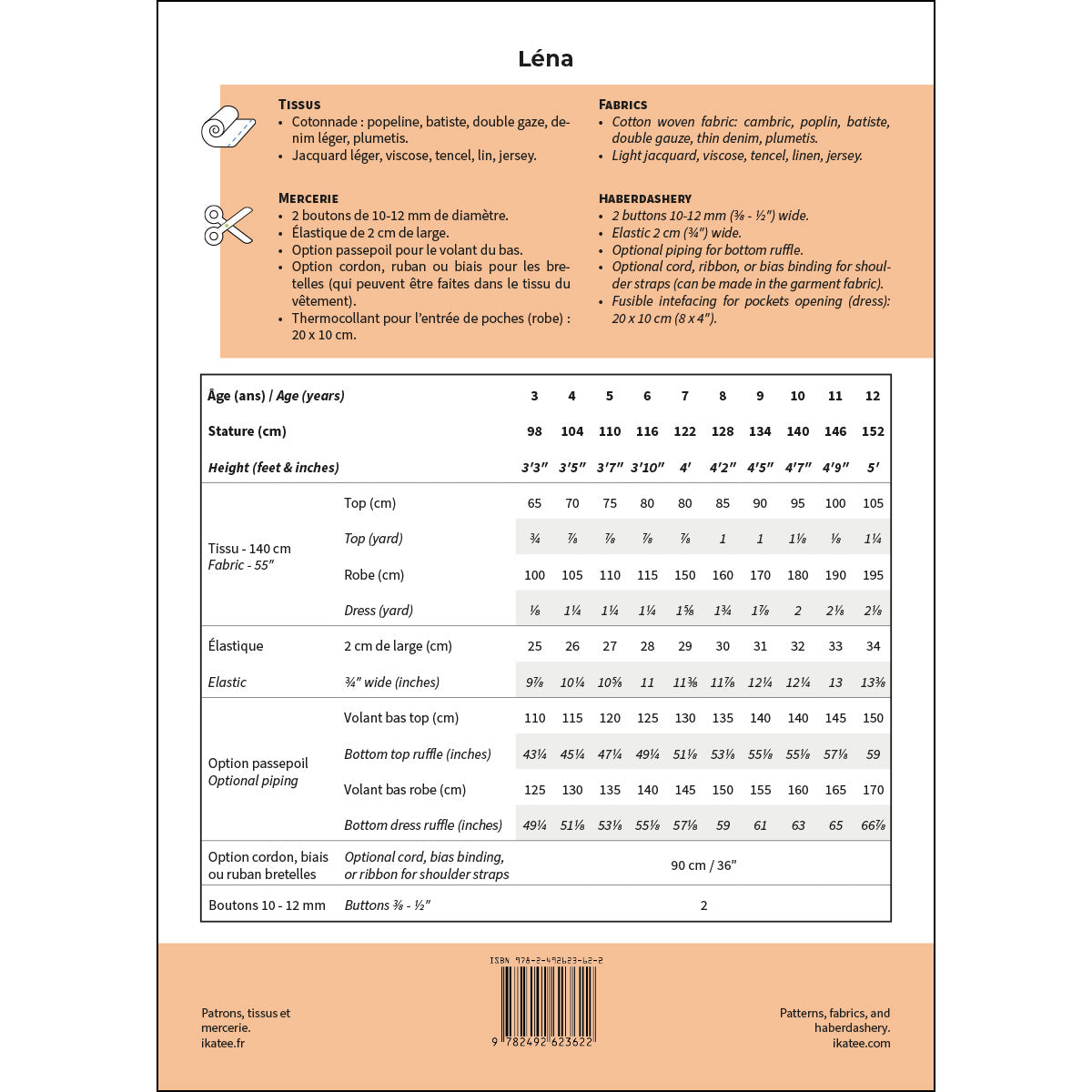 Patron de robe pour enfant format papier