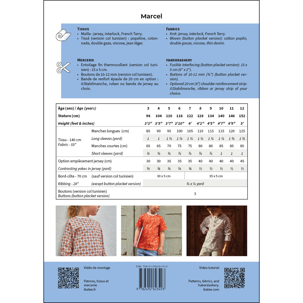 Patron de t-shirt pour enfant format PDF