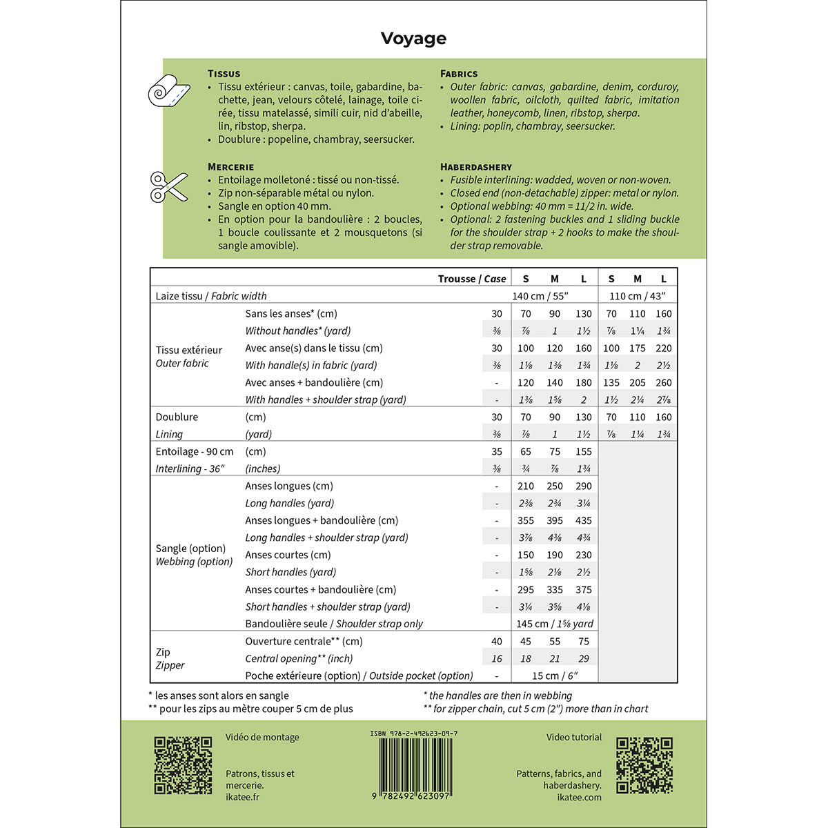 Patron papier sac de ville