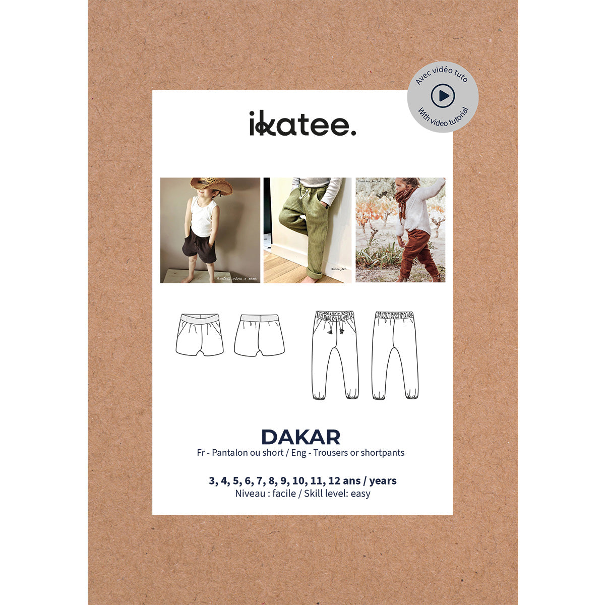 Patron pantalon et short pour enfant