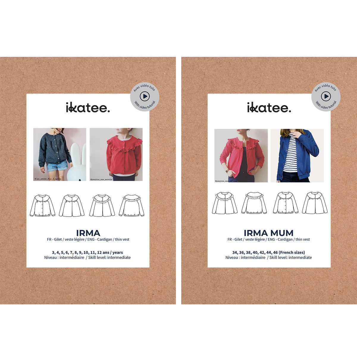 patron de couture gilet femme enfant