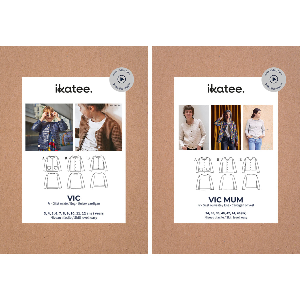 patron de couture gilet femme enfant