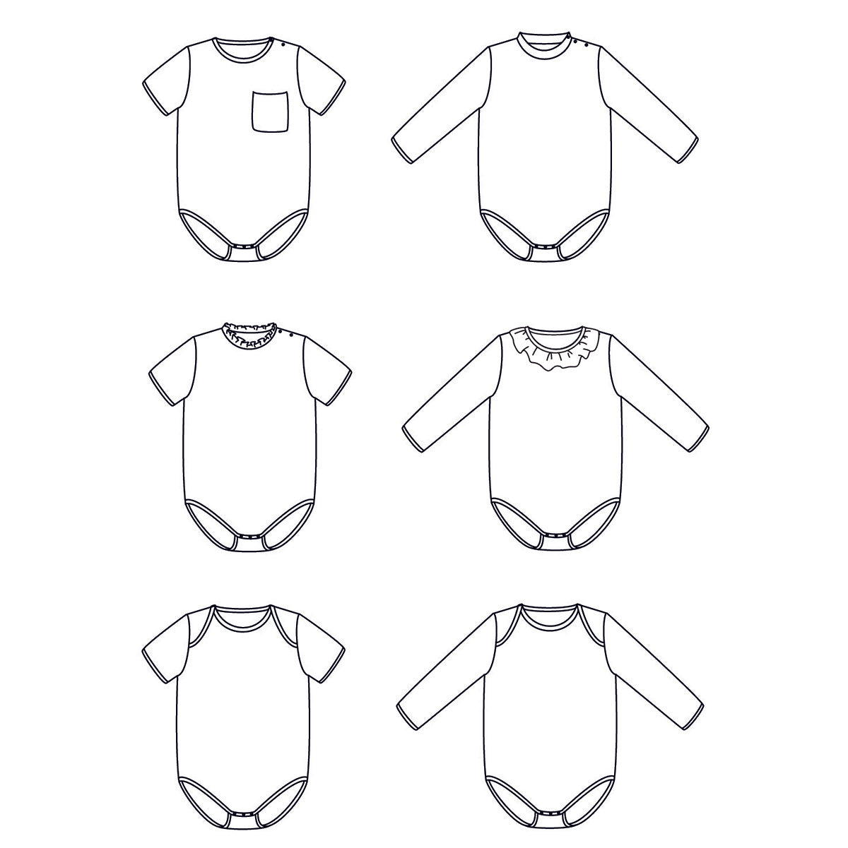 patron de body pour bébé