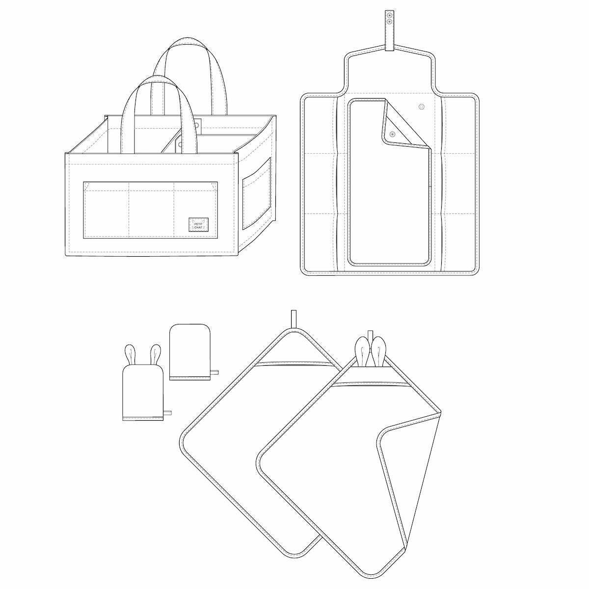 Dessin patron accessoires de change