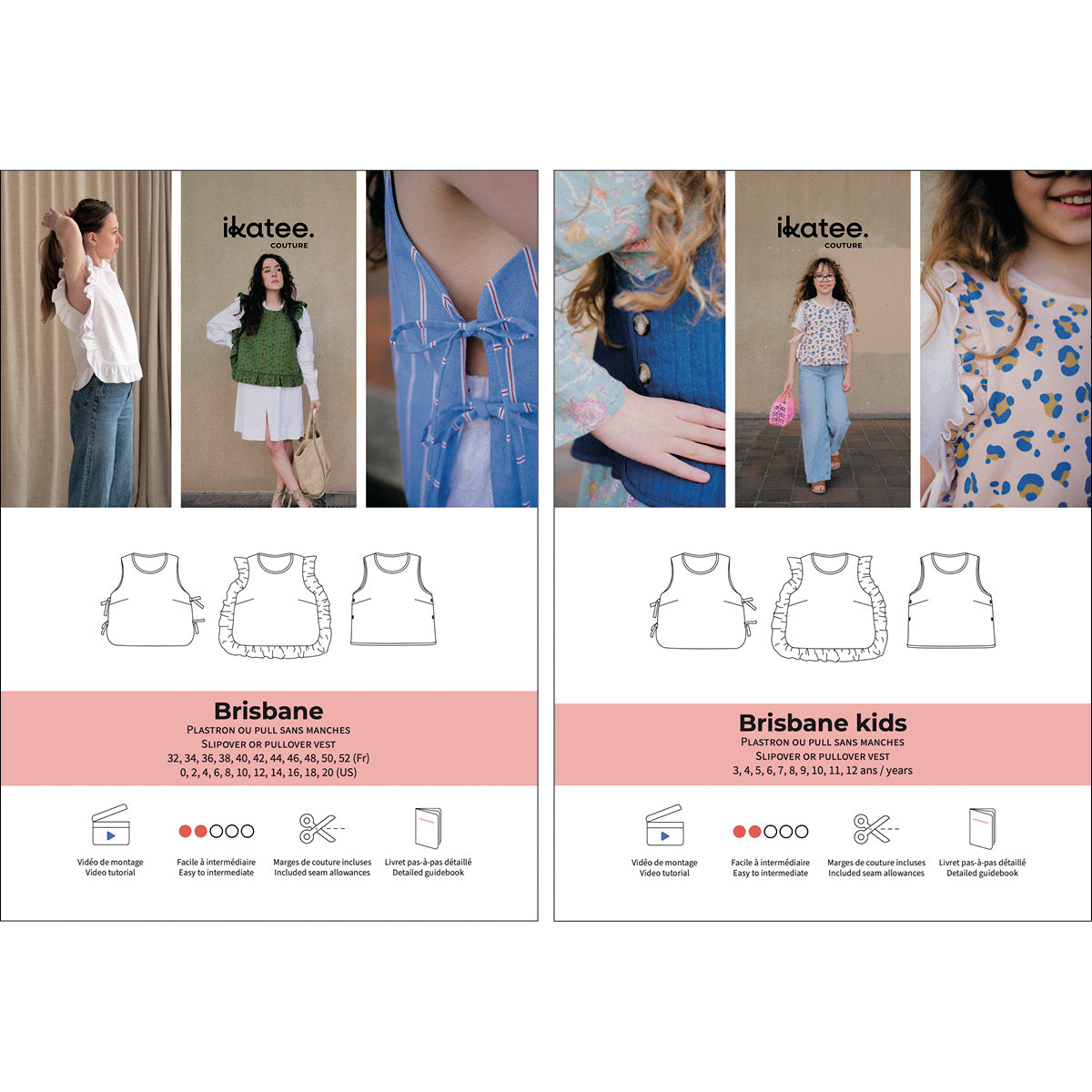 Coudre un plastron femme et enfant