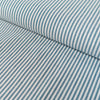 Tissu Popeline - Rayures - Bleu pétrole et blanc