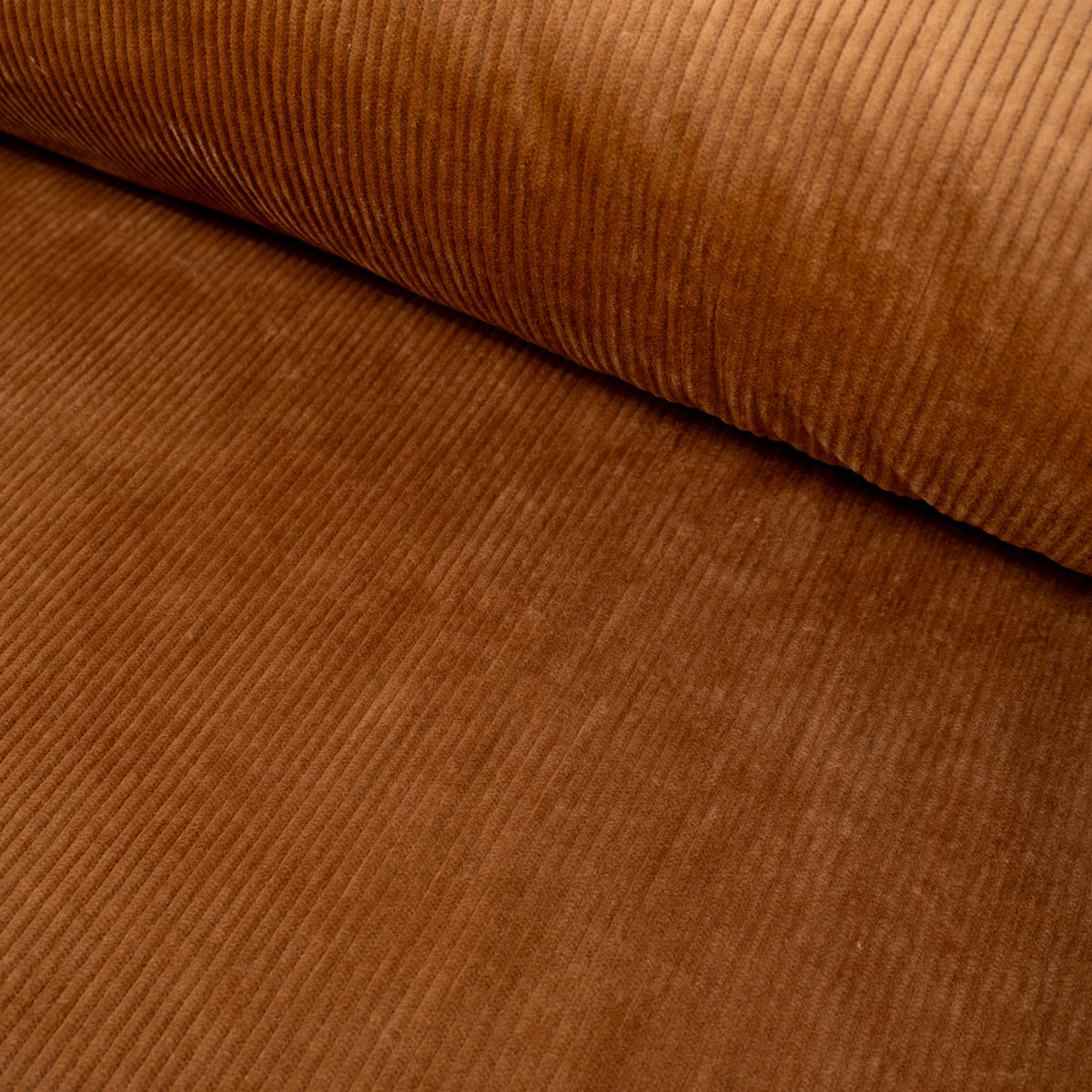 Tissu Velours Côtelé Marron - 50cm X 150cm - Neuf - Coton France