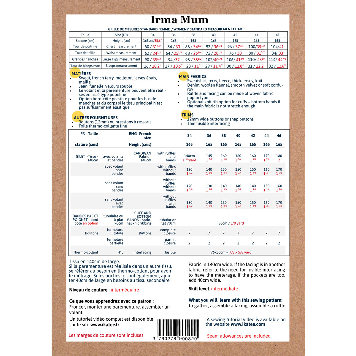 Couture de veste pour mère et fille