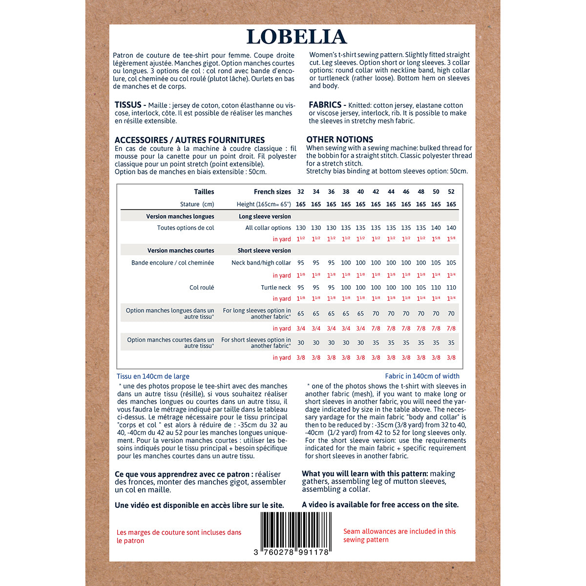 Patron de t-shirt pour femme format papier