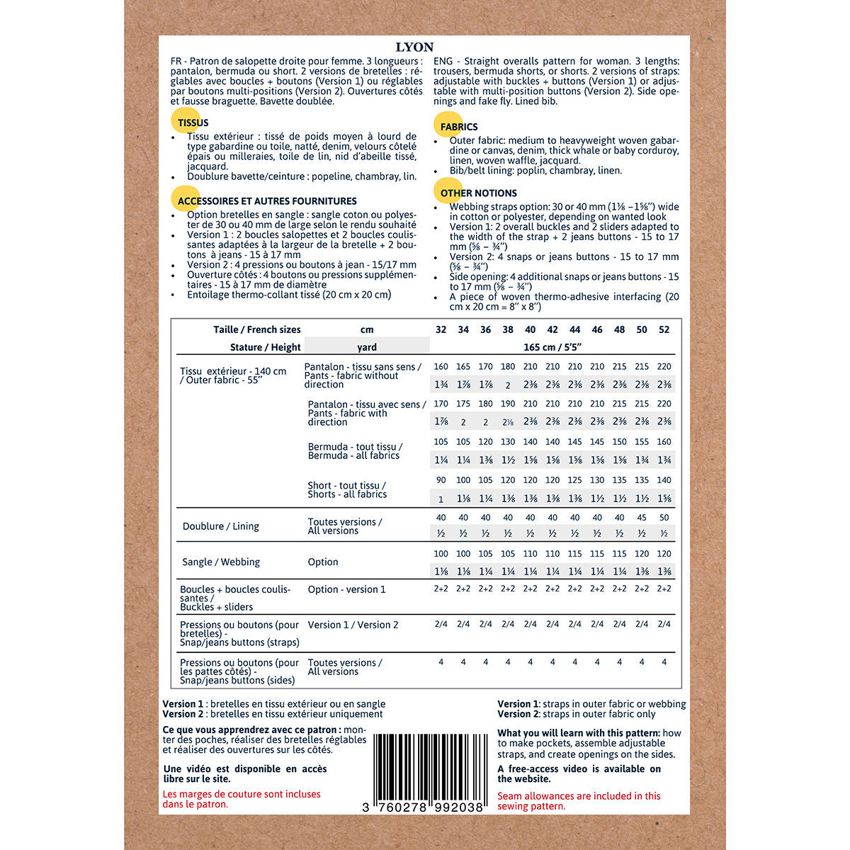 Duo de patron de salopette pour mère et fille