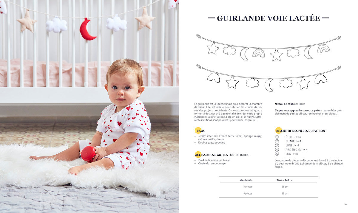 Livre de couture avec patron de guirlande