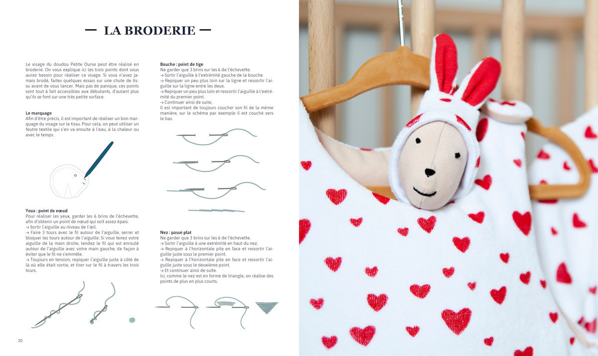 Livre de couture avec patron de guirlande pour bébé