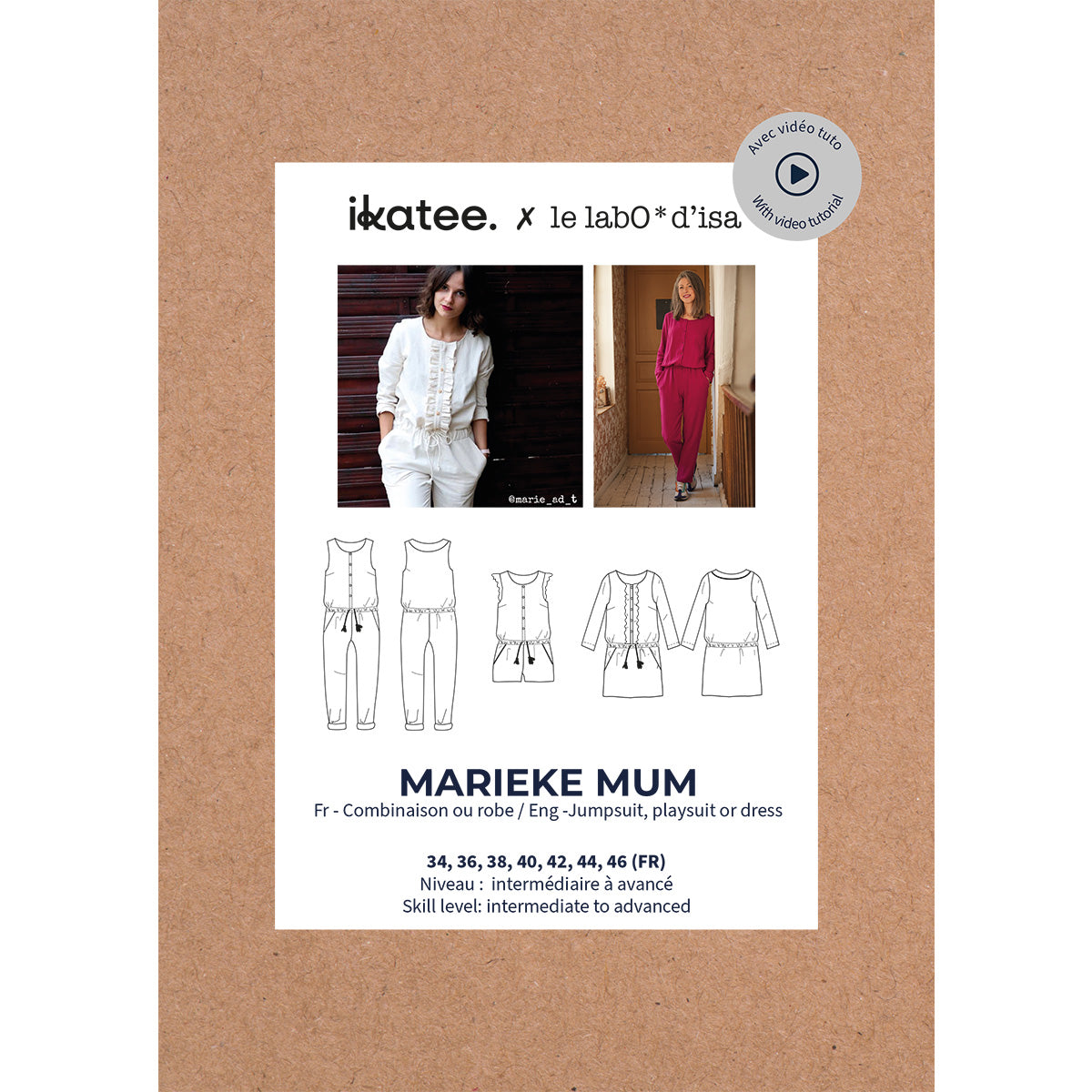 Patron de couture combi femme