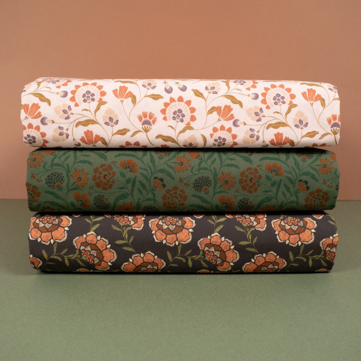 popeline de coton indiennes fleurs