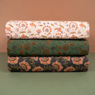 popeline de coton indiennes fleurs