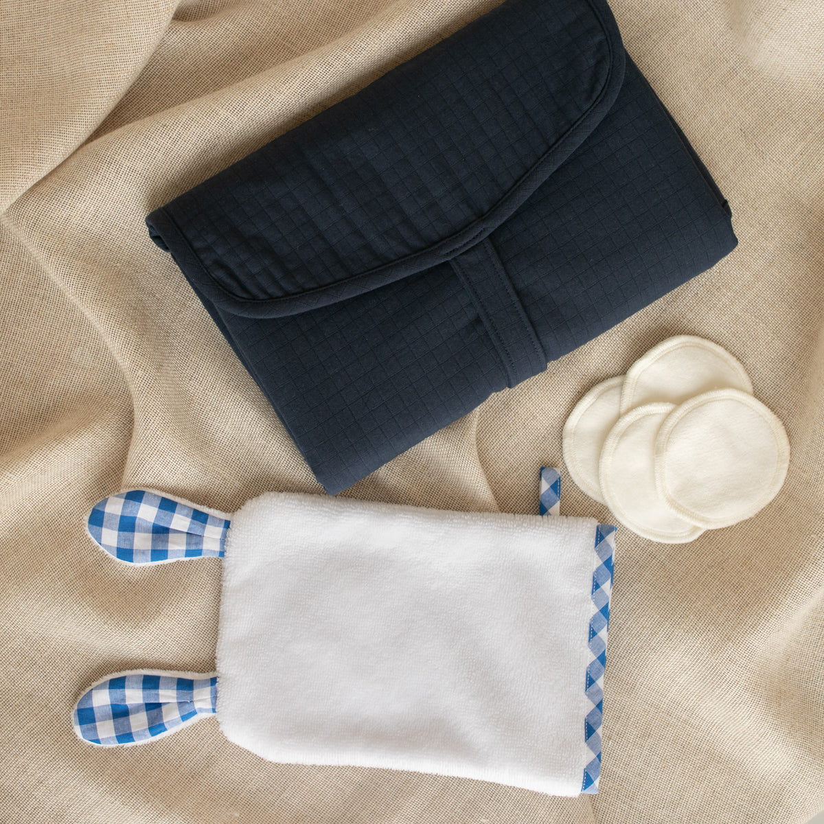 Tapis de change fermé avec gant oreilles de lapin