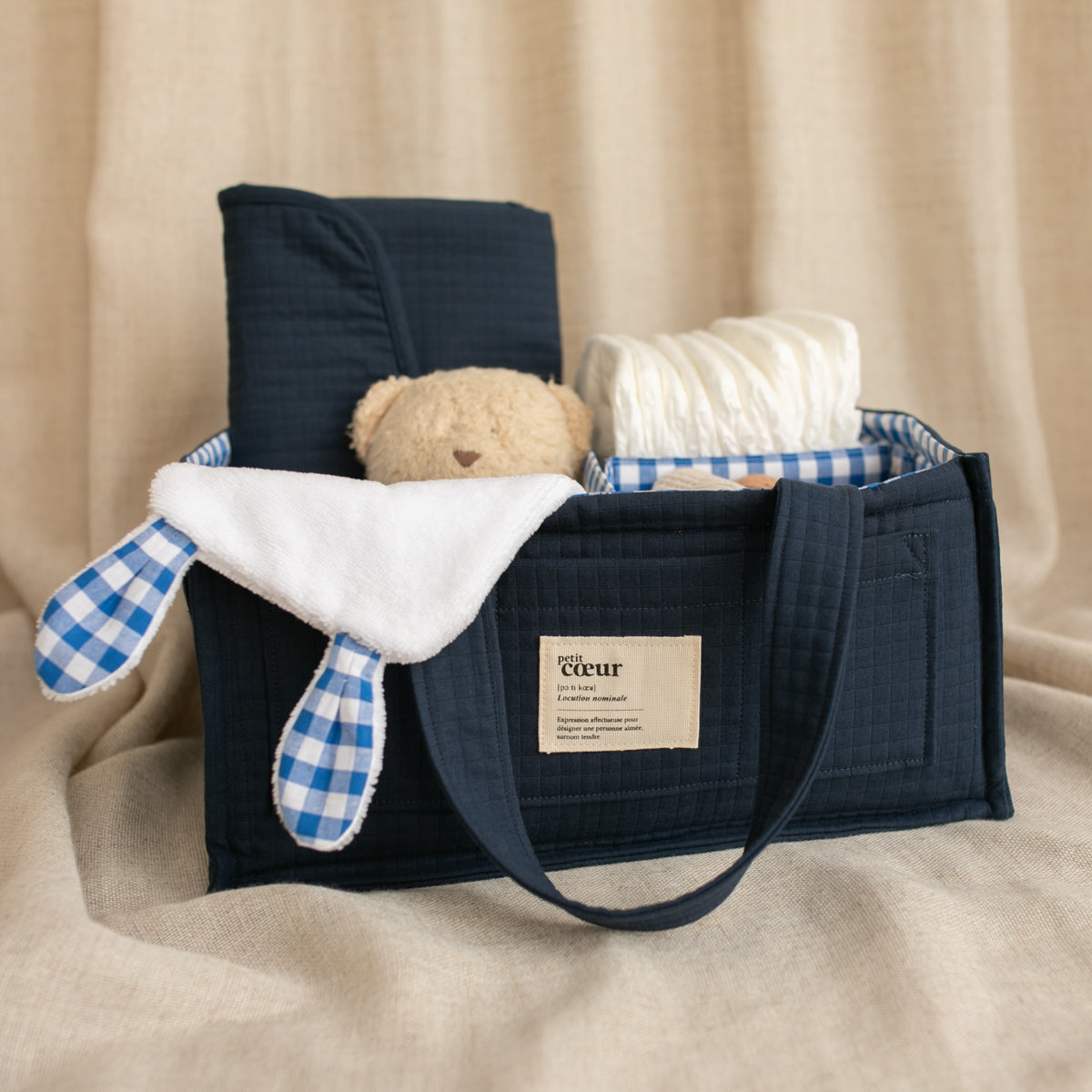 Accessoires de change et rangement bleu