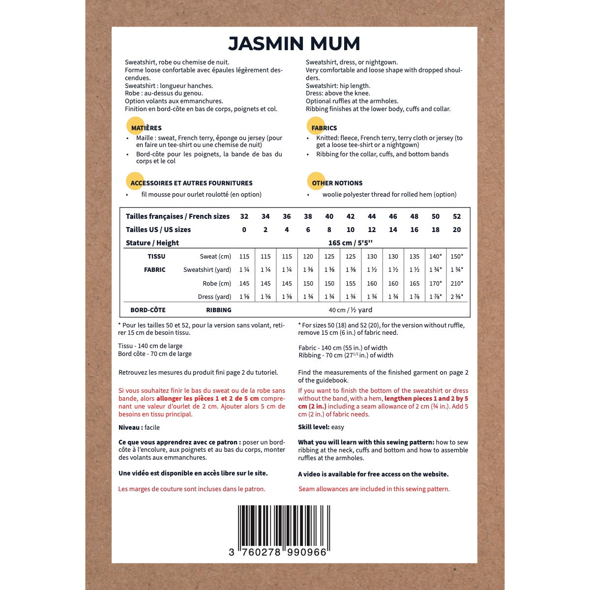 Patron de couture sweat femme