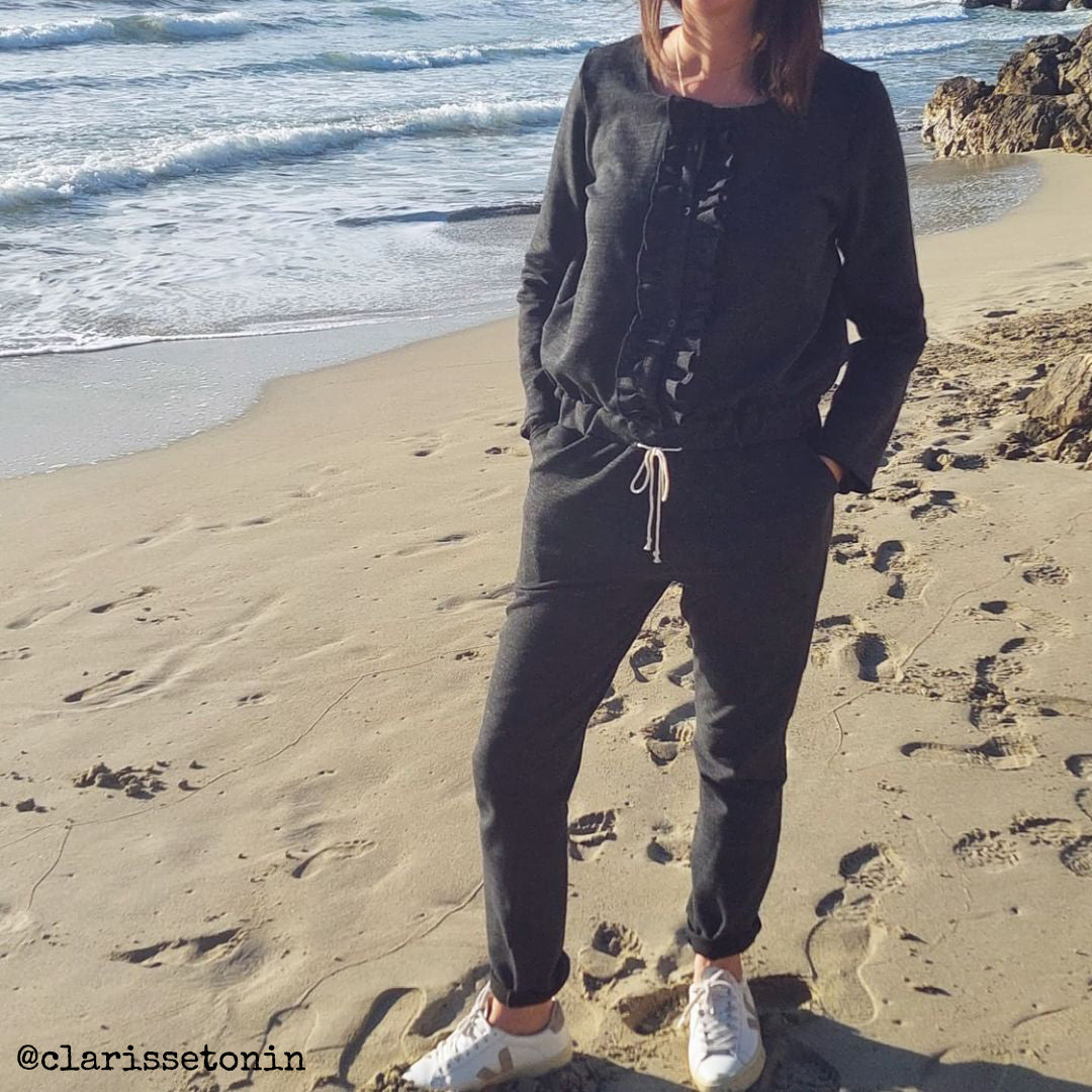 Patron de combinaison avec taille élastiquée