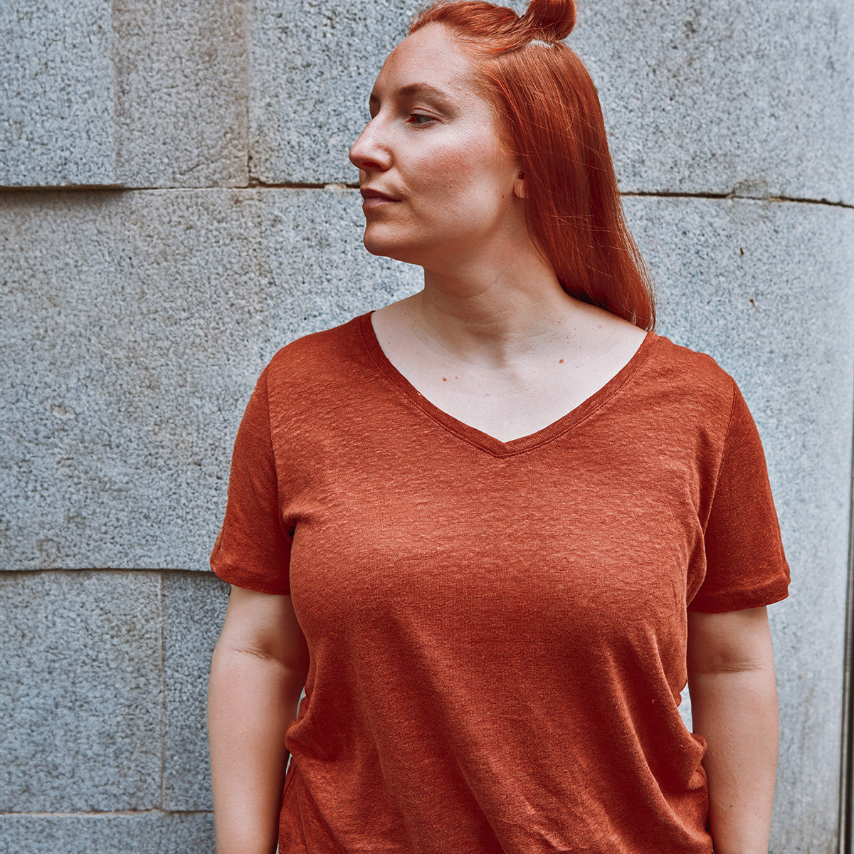 patron t-shirt simple femme col V