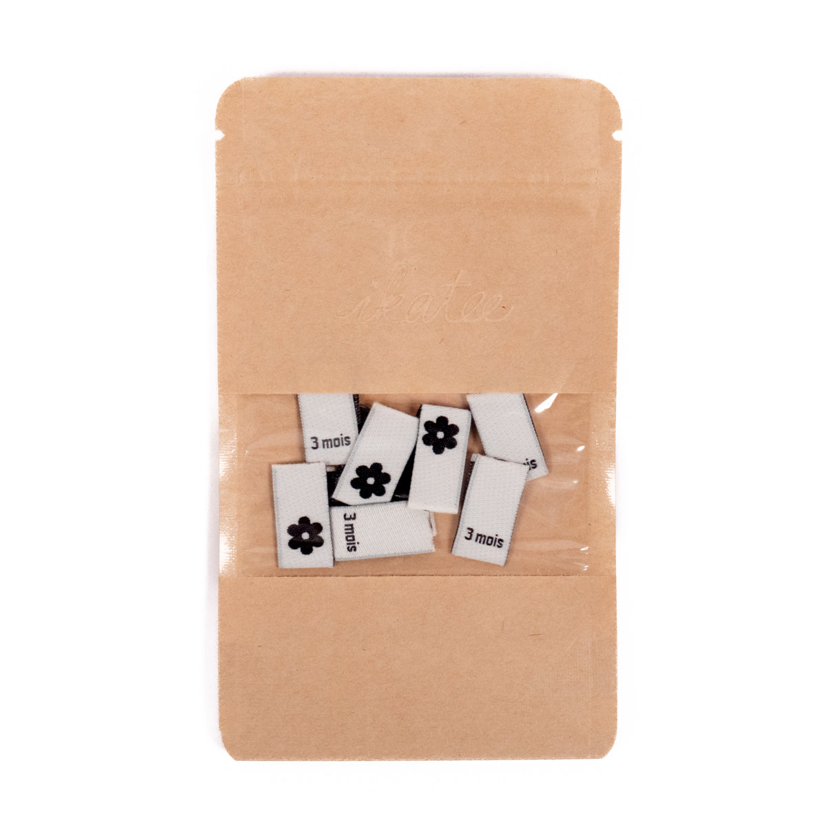 Étiquettes assortiments tissées tailles Ikatee