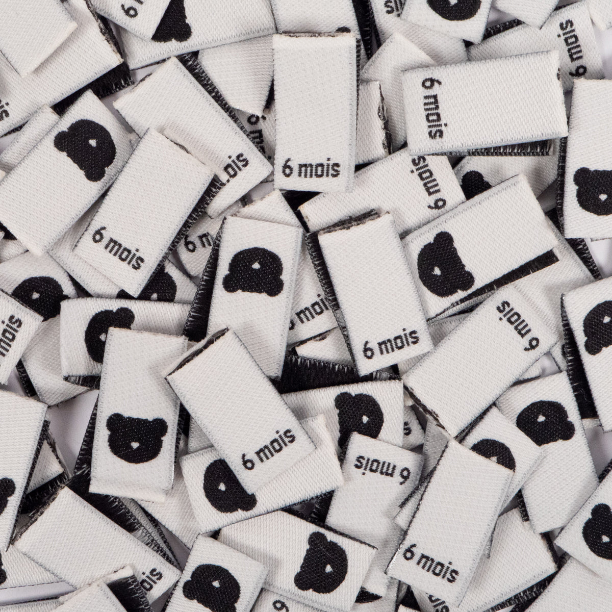 Étiquettes tissées tailles Ikatee 6 mois