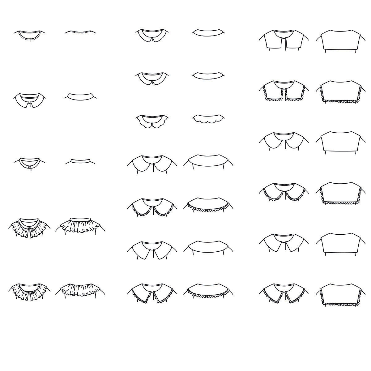 Patron multiples cols enfant