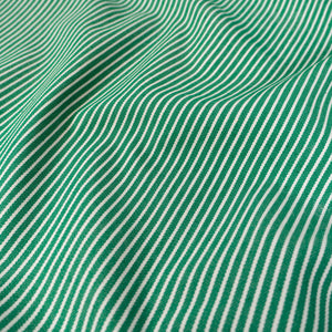 Tissu Jean 11,7oz - Rayé - Vert Vif  - 330g/m2