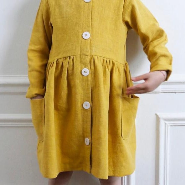Robe pour fille avec patte de boutonnage