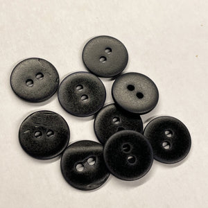 Boutons nacre mats (à l'unité) - Noir - 10mm, 12mm et 15mm