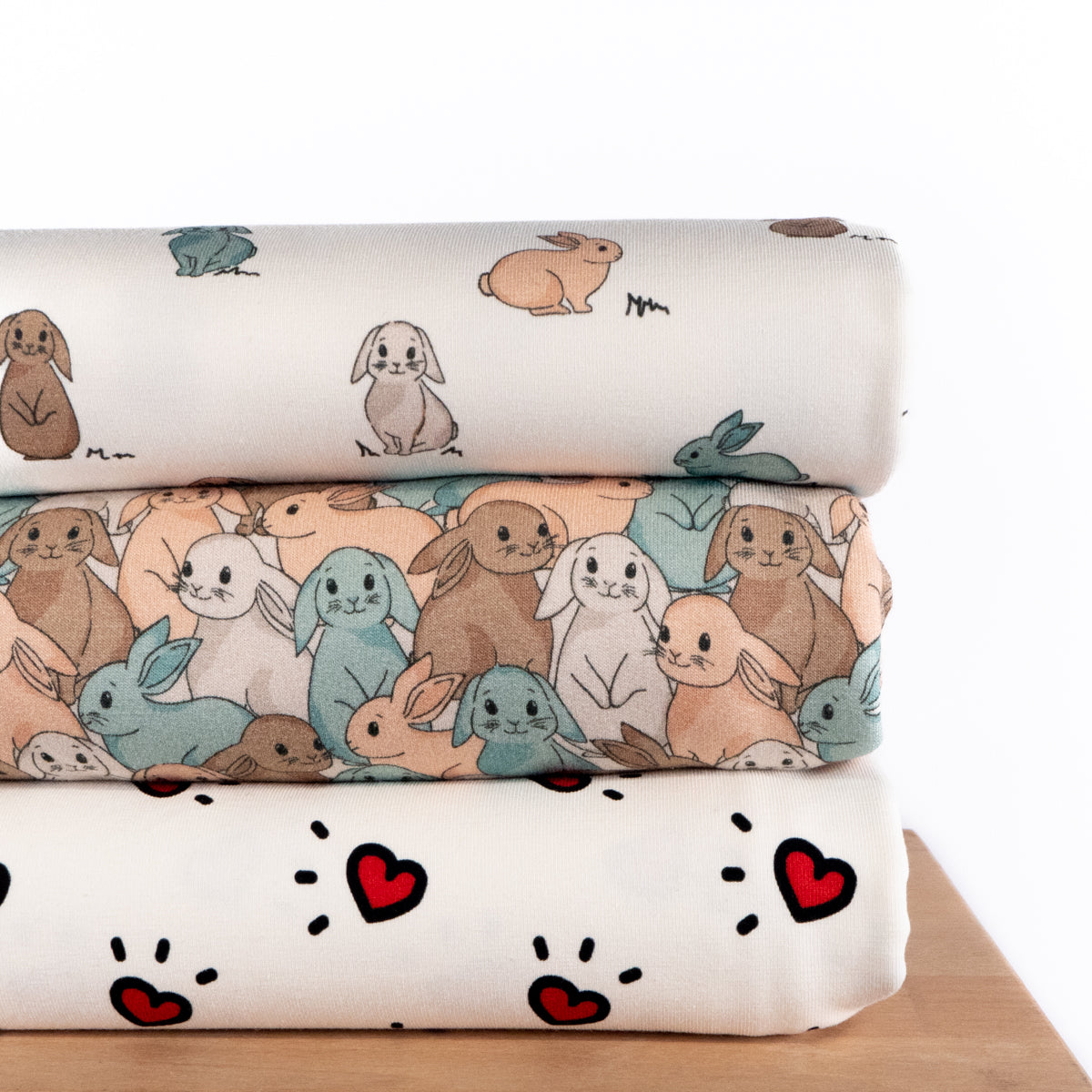 Tissu French terry lapin
