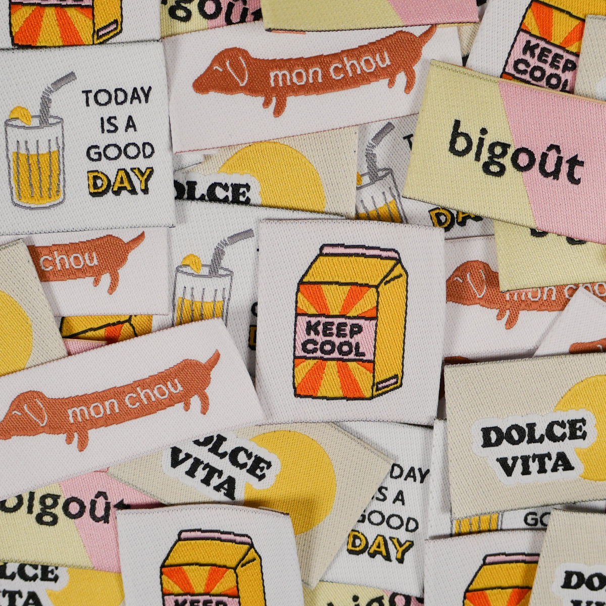 Étiquettes tissées Ikatee assortiment Funny