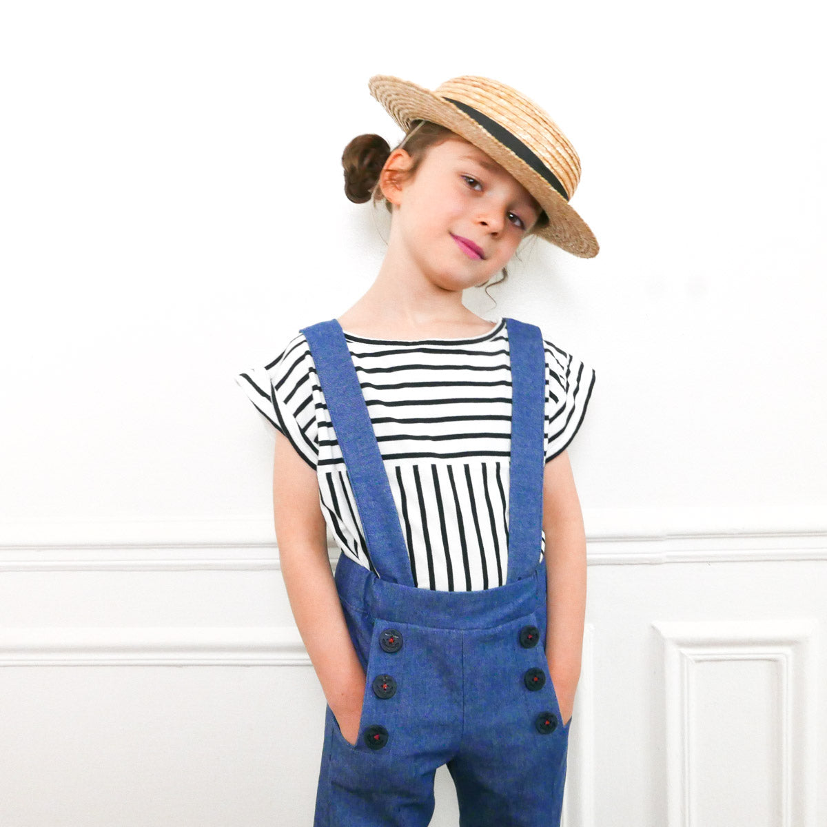 Patron pantalon à bretelles