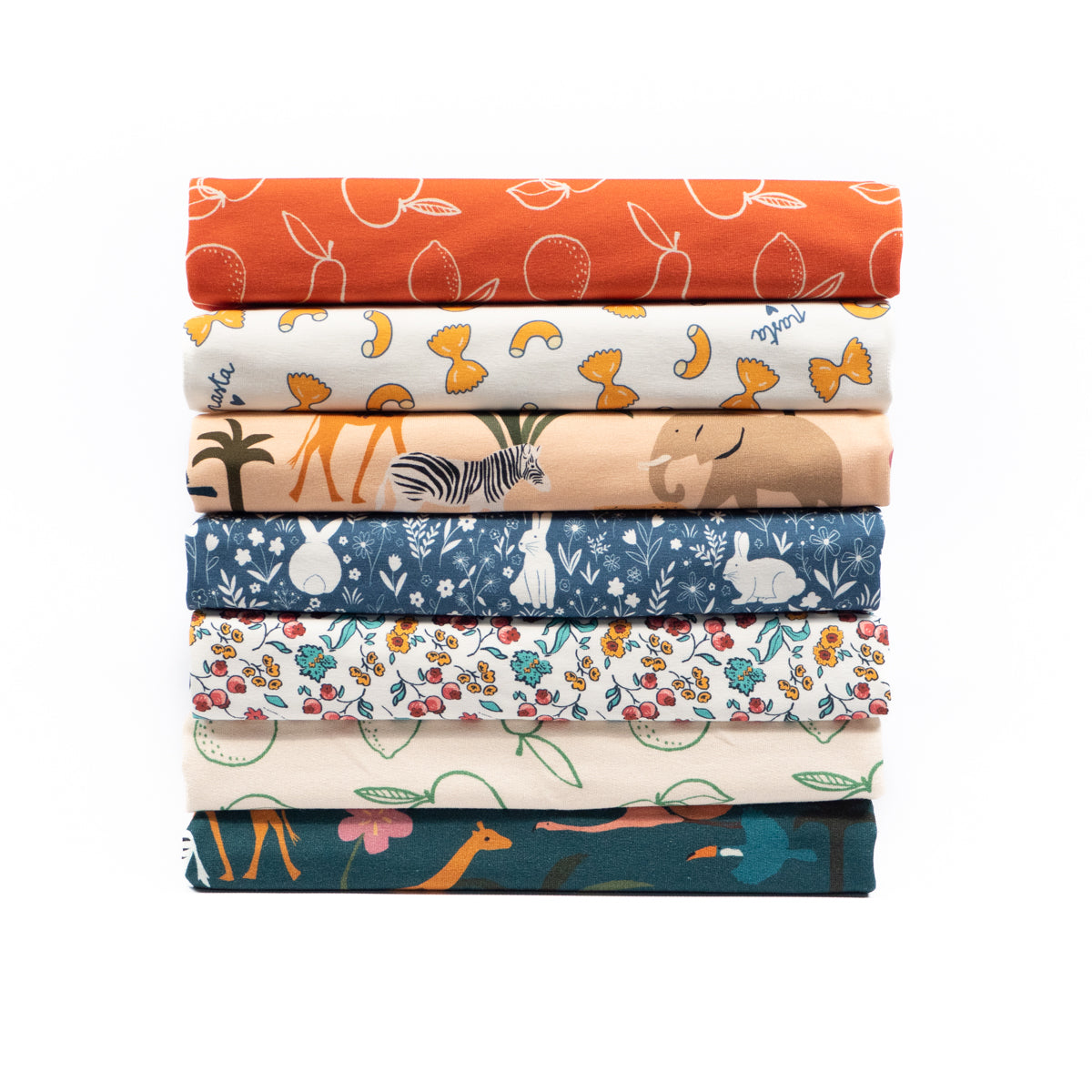 Tissu blanc motif alimentaire