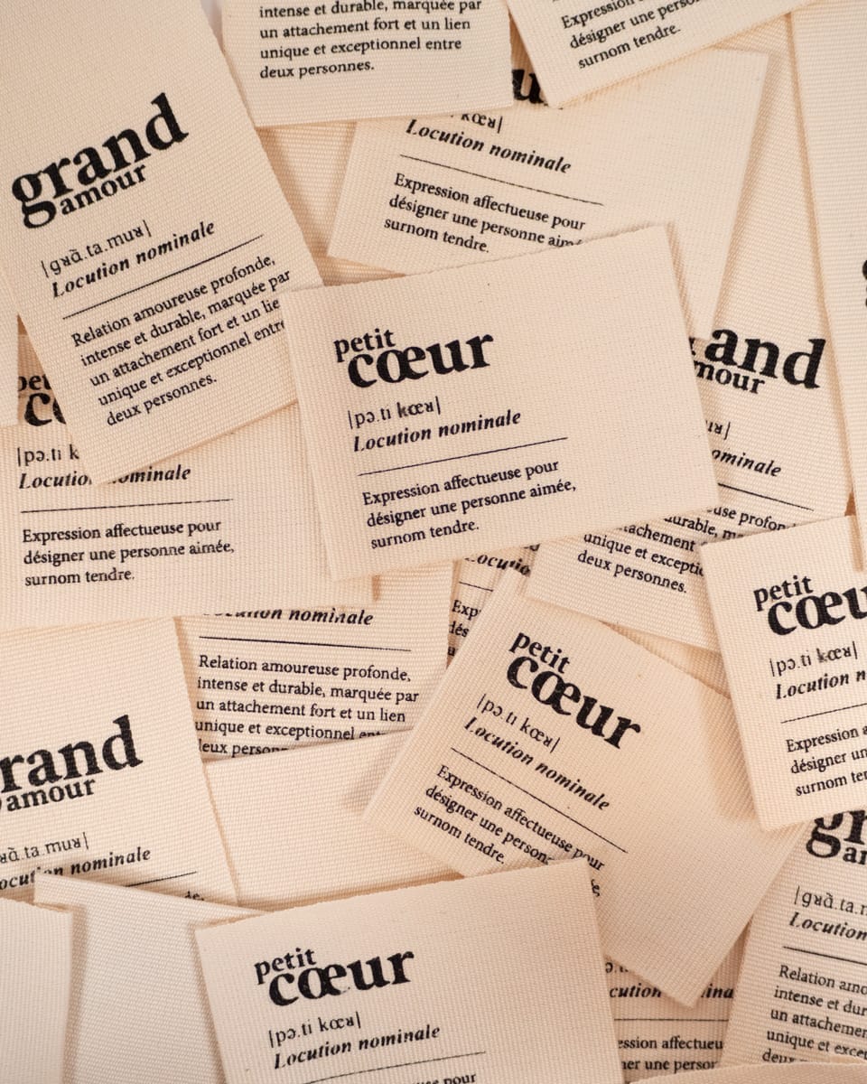 Nouvelles étiquettes à coudre grand format
