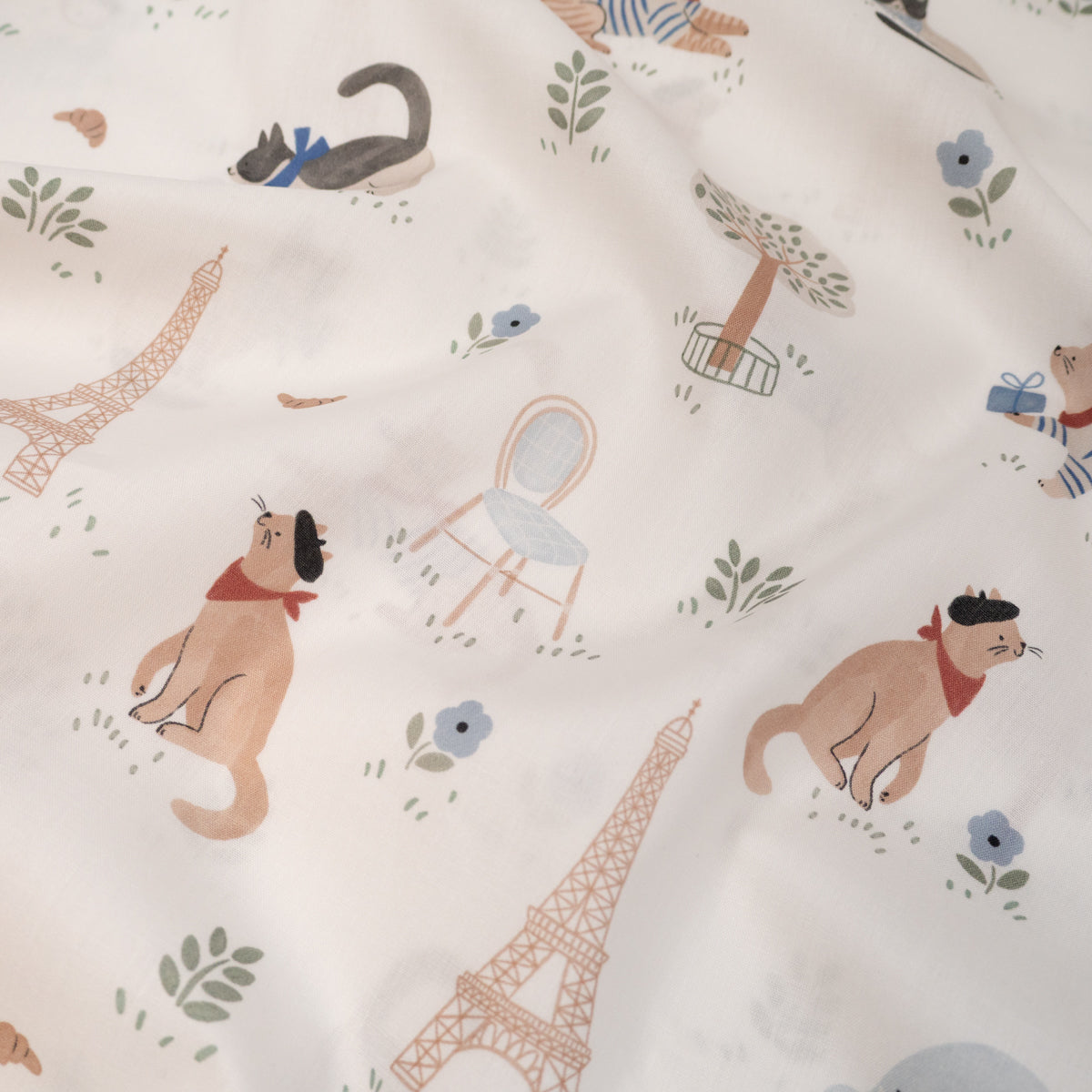 tissu popeline chat à Paris