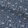 Flanell-Stoff - Gardenien - Blau