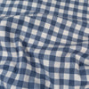 Tissu flanelle - vichy - Blanc et bleu