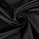 Tissu velours ras noir, uni et légèrement brillant
