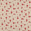 Tissu sweat - Love - Beige et rouge