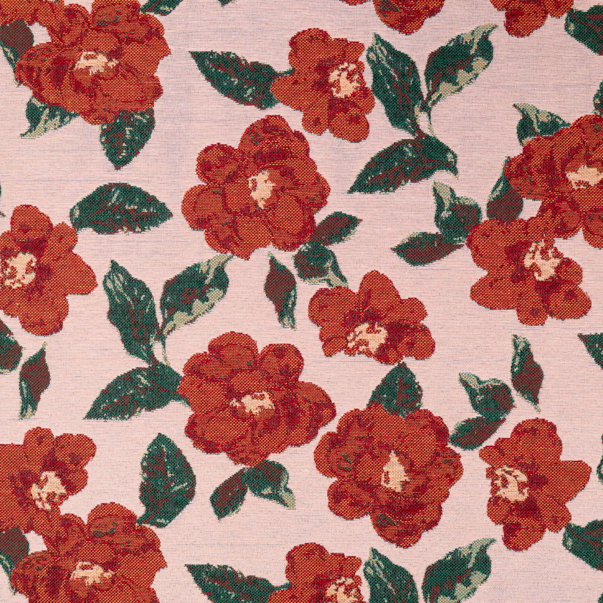 Pink floral jacquard fabric by the meter | ikatee