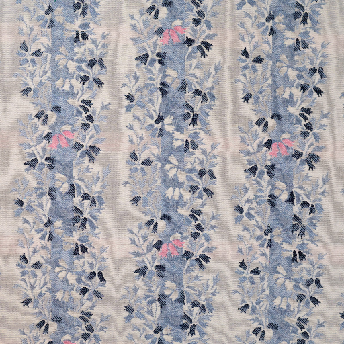 Blue jacquard border fabric by the meter | ikatee
