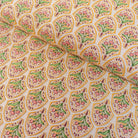 tissu jacquard fleurs et or