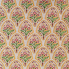 tissu jacquard fleurs et or