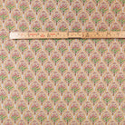 tissu jacquard fleurs et or