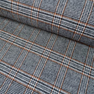 Tissu lainage à carreaux Tartan noir, écru et camel – vue 2
