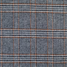 Tissu lainage à carreaux Tartan fond écru, carreaux noirs et camel