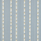 Tissu popeline fleur bleu